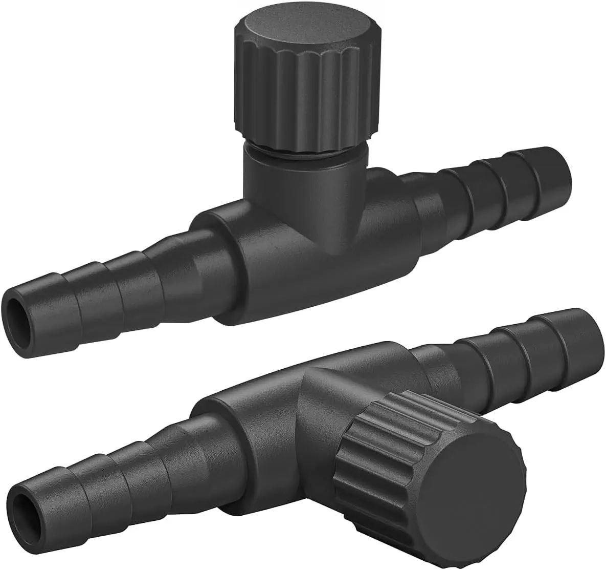 Air Control Valves for 3/16" ID Airline Tubing Single Way Plastic Air Flow Controllers Regulators Adjustable Black Hose Connectors Air Pump Accessories for Fish Tanks 10 Pack