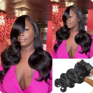 [Wequeen] Body Wave Human Hair Bundles 12"-36" Brazilian 100% Human Hair Budget Friendly No Tangles No Shedding Hair Natural Black Color Wavy Hairpieces