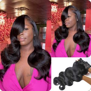 [Wequeen] Body Wave Human Hair Bundles 12"-36" Brazilian 100% Human Hair Budget Friendly No Tangles No Shedding Hair Natural Black Color Wavy Hairpieces