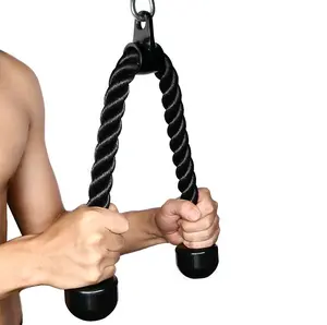 Tricep Rope Cable Attachment Handles - Heavy Duty Nylon Material - Tricep Pull Down Rope for Push Downs, Facepulls for Professional Gym