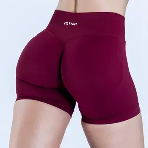 Dlynio Women's 4.5in Impact Shorts - Seamless Fit, High-Stretch Durable Fabric, Subtle Glute Contour, Low Ribbed Comfort Band for Yoga