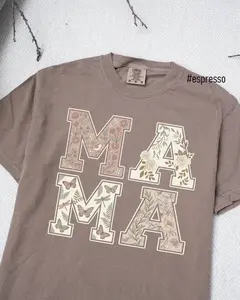 Comfort Colors MAMA Texture Shirt, Floral MAMA Shirt, Mother's day, RETRO MAMA Shirt, Flowers MAMA Shirt Cute T-shirt Women  - PAT MNG Casual Everyday Love  Womenswear