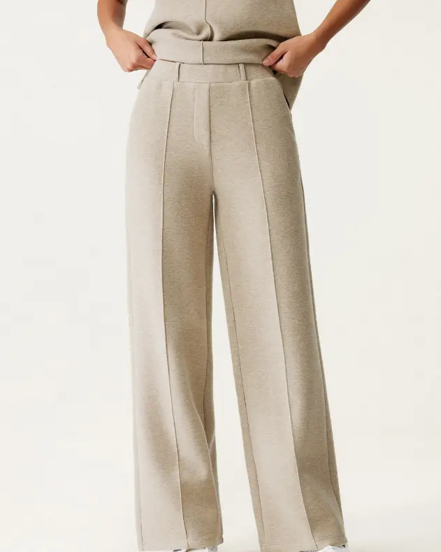 High Waisted Straight Leg Pull On Pant