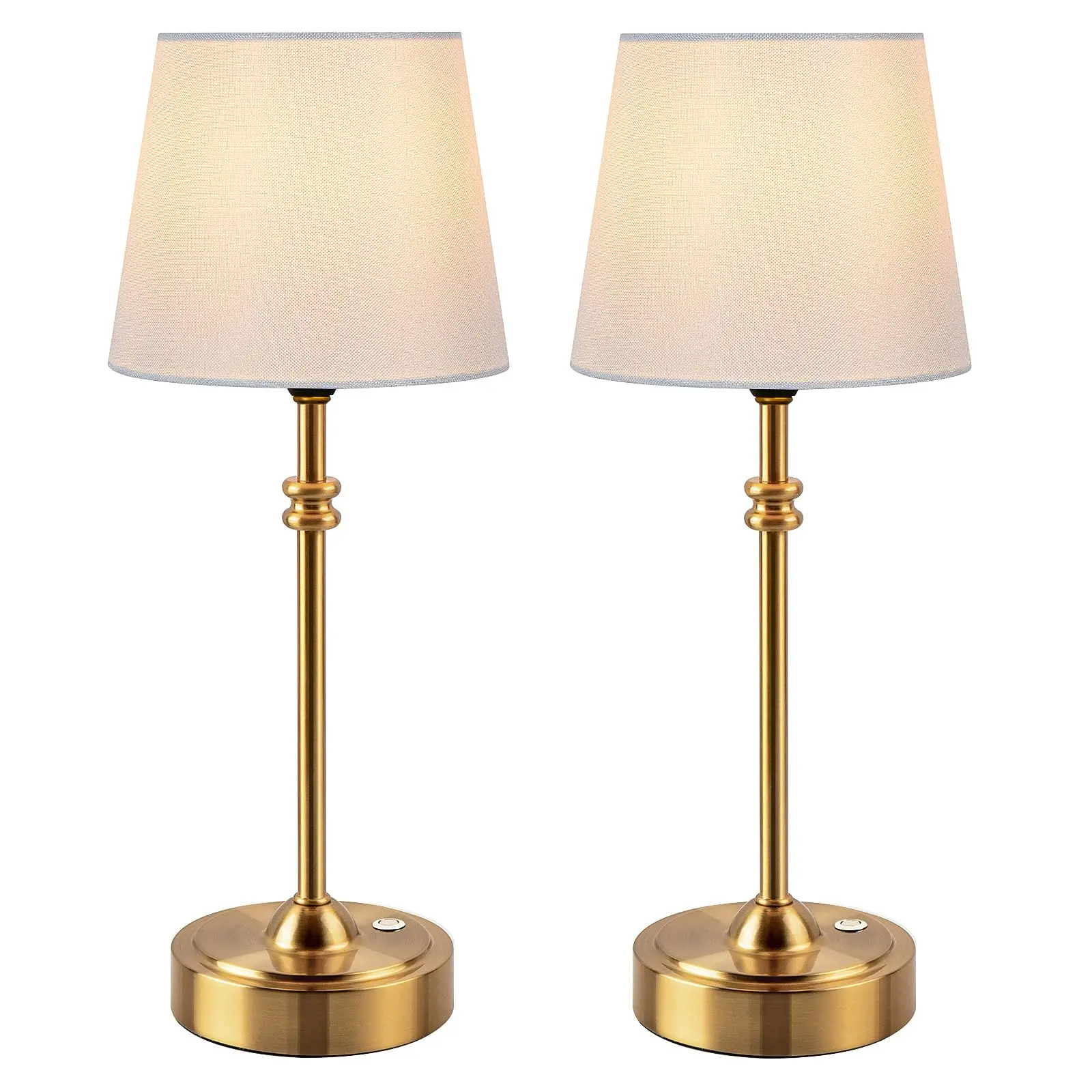 ONEWISH Cordless Table Lamp - 4000mAh Battery Operated & Stepless Dimming, Portable Bedside Lighting with Fabric Shade & Warm 2700K Glow for Cozy Home, Modern Office - Best Home Decor Gift for Any Time of Year.