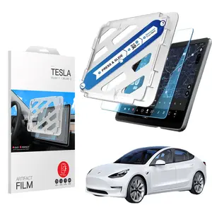 Tesla Screen Protector Matte Compatible with Model 3(2024-2017) Model Y(2024-2020), 15" Tempered Glass with Alignment Kit, 9H Anti-Glare Anti-Fingerprint