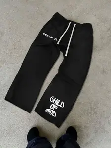 Men's Loose-Fitting Sweatpants, Elastic Waistband, Side Pockets, Cartoon Art Text Pattern, Casual Street Style, All Seasons, Sports Casual Pants