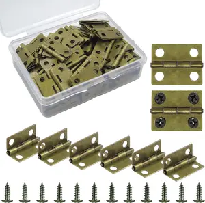 100 Pieces Small Hinges for Wooden Box Bronze Mini Hinges Tiny Hinge for Jewelry Box, Mini Cabinet and Crafts Granmp