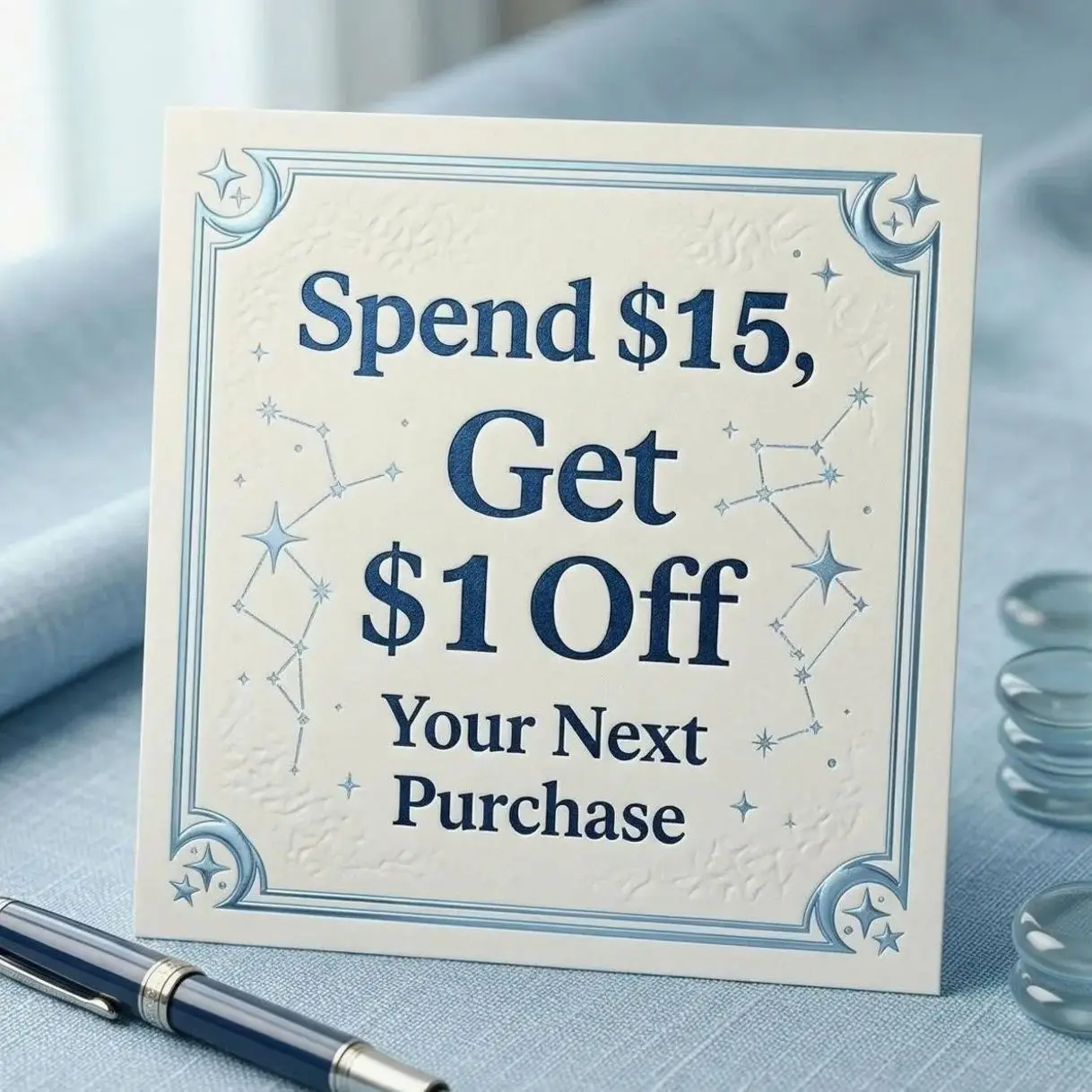 Spend $15, Get $1 Off Your Next Order