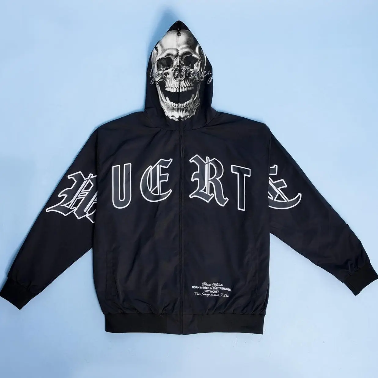 HASTAMUERTE Men's Skull Full-Zip Windbreaker HASTAMUERTE Men's Skull Full-Zip Windbreaker