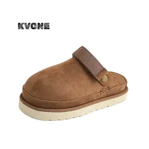 KVONE Slippers for women Thick Sole clogs.Plush Platform Girl Shoes, Textile Upper, The shoe sole is relatively hard, has good wear resistance, and provides good support and stability, All Seasons Wear, Slip On Mules sandals Footwe.Mother's Day Gift