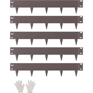 VEVOR Steel Landscape Edging, 5 Packs 39x 3 in Rust - Resistant Metal Landscape Edging, Bendable Garden Edging Border, Heavy Duty Lawn Edging, Easy - to - Install, Flower Bed Yard Pathway Divider BlackVEVOR Super Brand Day