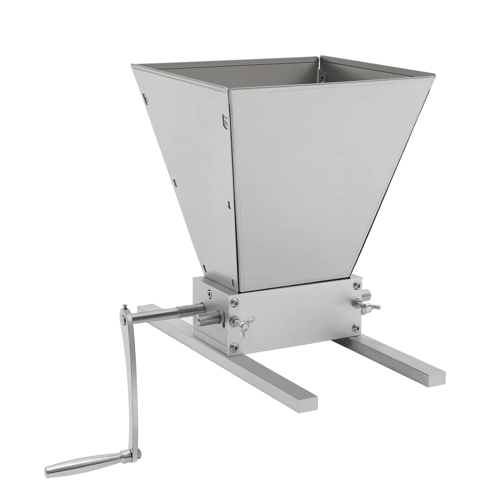 Manual Grain Mill Grinder - 10.23in Stainless Steel, 4L Hopper, 0-2.5mm Adjustable Roller, Durable Modern Kitchen Gadget for Home Beer Brewing Barley Milling, Modern Kitchen Gadgets
