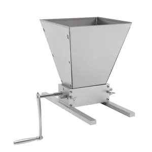 Manual Grain Mill Grinder 10.23In Stainless Steel 4L Hopper 0-2.5mm Adjustable Roller for Home Beer Brewing Barley Wheat Milling Modern Kitchen Gadgets Sturdy