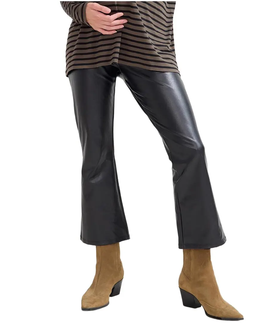 Hatch The Vegan Stretch Leather Crop Flare Pant