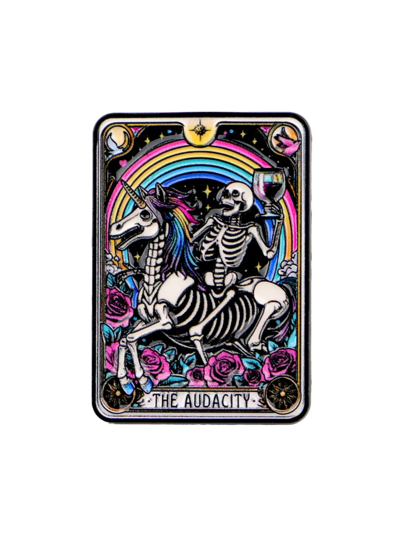 Rainbow Rose Skull Brooch, Flower Brooch Pin, Vintage Punk Badge, Fashion Halloween Party Accessory, All Seasons Style, Unique Gothic Jewelry Gift, Lapel Pins, Alloy Brooch Pin