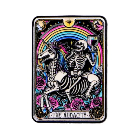 Rainbow Rose Skull Brooch, Flower Brooch Pin, Vintage Punk Badge, Fashion Halloween Party Accessory, All Seasons Style, Unique Gothic Jewelry Gift, Lapel Pins, Alloy Brooch Pin