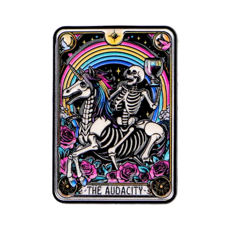 Rainbow Rose Skull Brooch, Flower Brooch Pin, Vintage Punk Badge, Fashion Halloween Party Accessory, All Seasons Style, Unique Gothic Jewelry Gift, Lapel Pins, Alloy Brooch Pin