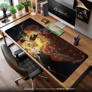 Zenitsu Demon Slayer Mouse Pad - Thunder Breathing Lightning Strike Art - Anime Gaming Desk Mat Gift for Kimetsu Fans