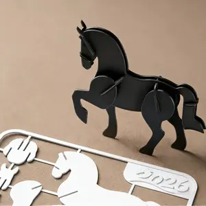 2026 Year of Horse Creative Assembly Ornament, 3D Printed DIY Horse Figurine, Home Desktop Decoration, Office Desk Craft Decor