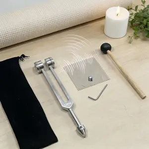 Aluminum Alloy Tuning Fork Set, 128hz/256hz/512hz, Minimalist Sound Design, Crystal Base, Unique Relaxation Tool, Small Batch Production
