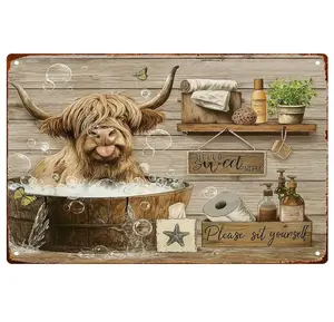 Fluffy Bull Wall Art Please Do Not Disturb Funny Wall Decor Retro Metal Sign Poster for Garage Man Cave Bathroom Bedroom Farm Inspirational Popular Wall Art 8x12 Inch Signs Posters