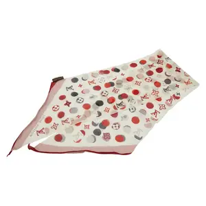 Pre-owned Louis Vuitton Silk Small Leather Goods Monogram Dot Cotton Scarf