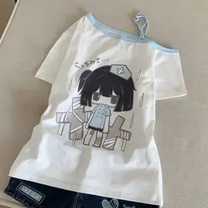 Japanese Cute Cartoon Print T-shirt Women Casual Loose Preppy Sytle Tees New Kawaii Subculture Harajuku Sweet Girl Cloths Tops