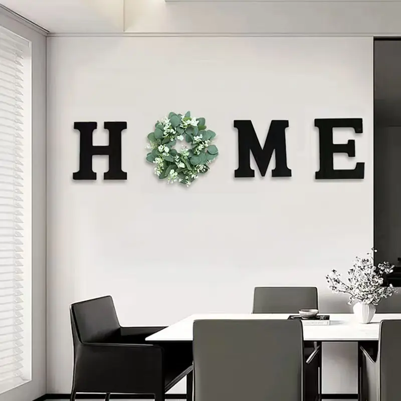 Wooden Letter Wreath Wall Decor, Christmas Home Decoration, Universal Setting, Living Room & Dining Area, Bedroom Wall Art Gift Idea