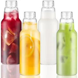 34 Oz Glass Juice Bottles with , Glass Bottles, , Borosilicate Glass for Juicing, Smoothies, Infused Water, Beverage Storage, Shaker Bottles (1/2/4 Pack)H1HomeFixMart