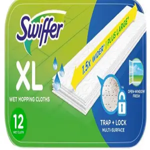 Sweeper XL Wet Mopping Cloth Refills with Open Window Scent (12-Count) - Household Cleaning Supplies   Cleaner Pack
