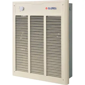 Global Industrial 246743 Fan Forced Wall Heater - Enclosed Motor - 4000-3000W - 240-208V - White