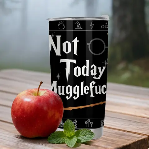Wizard Gift For Wizarding Fans, Not Today 20oz Tumbler, Funny Winter Tumbler, Cute Christmas Birthday Present For Fans Gift All Star Drinkware, 30oz Stainless Steel Tumbler
