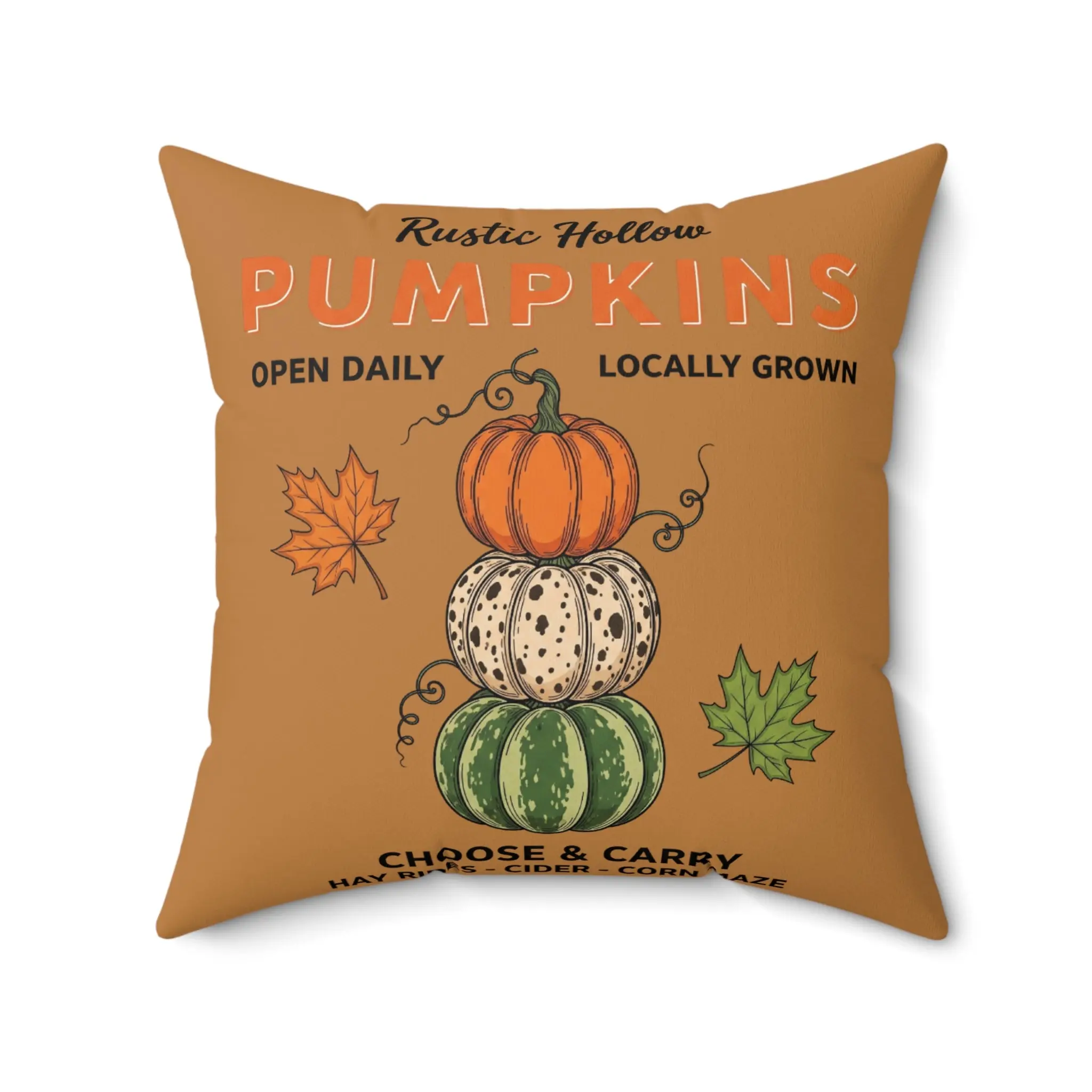 Rustic Fall Pumpkin Decor Throw Pillow - Cozy Fall Accent, Thanksgiving Home Decor, Farmhouse Cushion, Autumn Pillow, Harvest Decoration