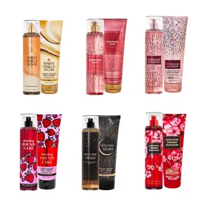 Women's Long Lasting Body Mist & Body Cream Bundle - Warm Vanilla Sugar, Champagne, Strawberry Pound Cake, Into The Night, Japanese Cherry Blossom - Regular Edition - Great Deal