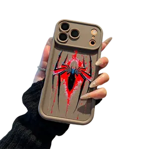 Spider Splash Gothic Graphic Phone Case, Dark Web Horror Style for iPhone 17 16 15 14 13 12 11 X Plus Pro Max, Shockproof Gift