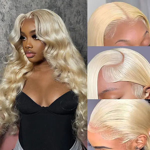 Alimubi 30in 200 Density, 13x6 Lace Front Human Hair Wig - 613 Body Wave Blonde Wig, Pre-Plucked Natural Hairline for Summer Vibes, Back to School Season