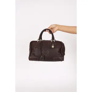 Pre-owned Loewe Designer Handbag/Wallet Anagram Amazona 28 Brown Drop 30