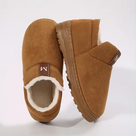 Womens Boots Cozy Memory Foam Fleece-Lined Indoor Outdoor Snow House Ankle Slippers With Slip-On Style Springfresh