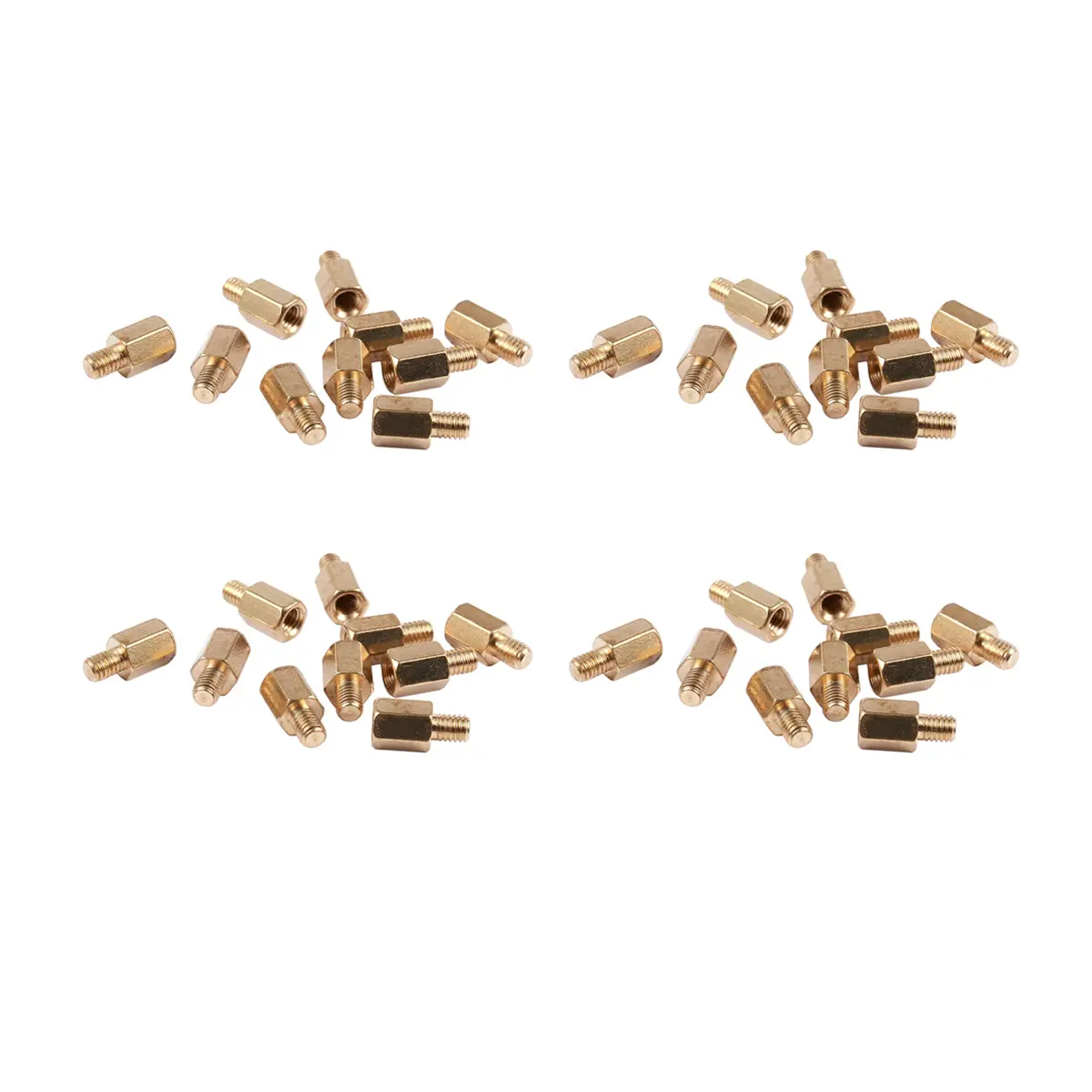 40 Pcs Brass Hexagonal Spacers for PC PCB Motherboard Car Interior Mounts & Holders, M3 Size, 6+4mm Hexagonal Spacer Length (0.4 inch x 0.2 inch/10x5mm), 120g, 10X 5Mm