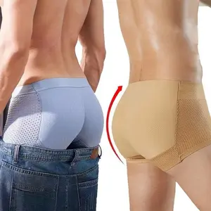 TRAIL RECKONING Fake Buttocks Hip But Pad Sexy Underwear Men Seductive Boxer Shorts Seamless Push Up Sponge Padded Panties Cotton Underpanties Soft Stretch Briefs Soft Comfy Brief