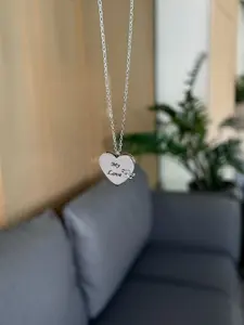 My Love Book Necklace - Heart Pendant with Engraved Text, Perfect Gift for Loved Ones
