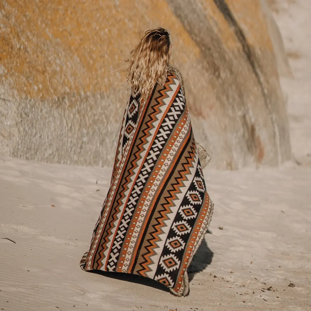Mohave Faux Fur Knitted Blanket - Goz