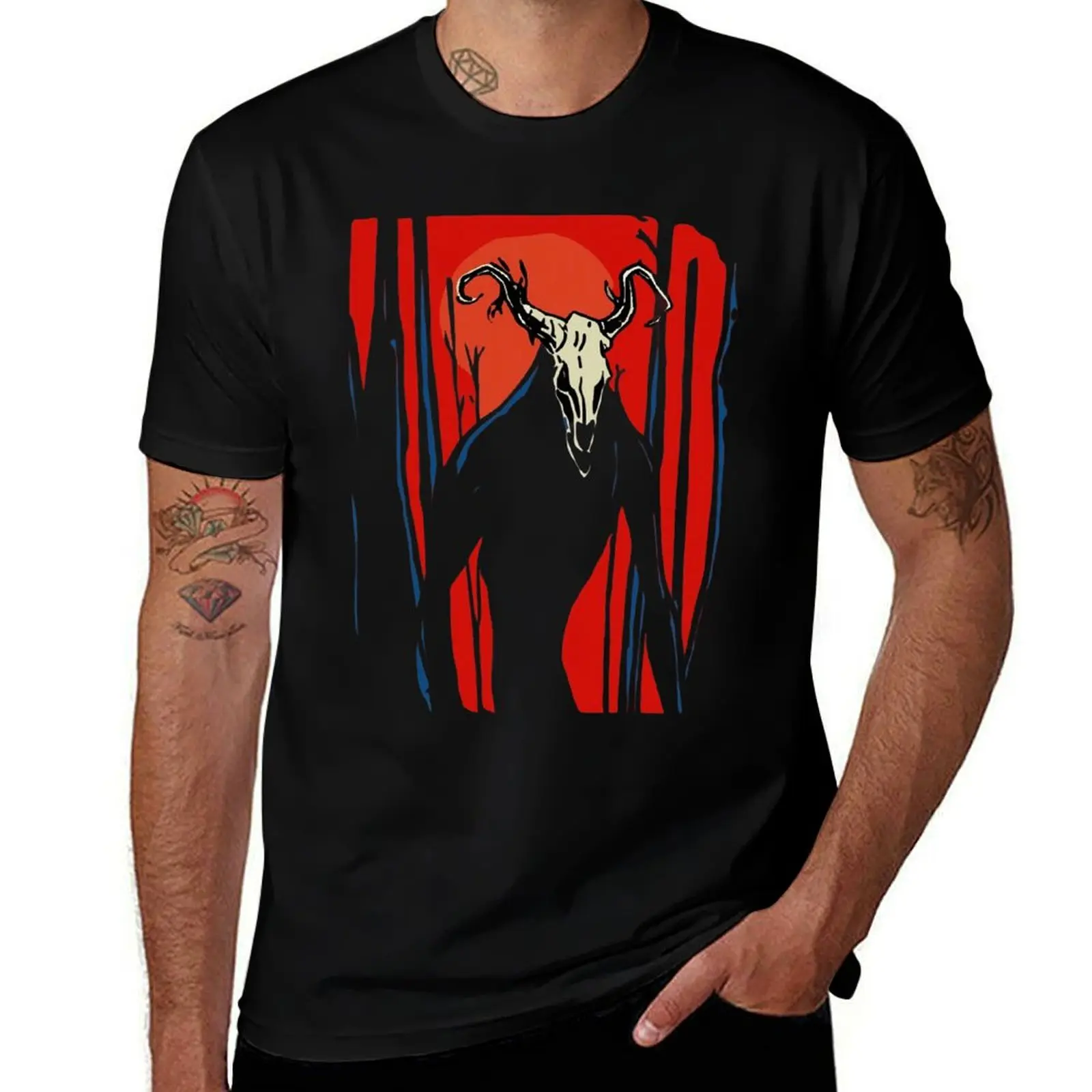 Wendigo Cannibal Algonquian Folklore Mens T Shirts Cotton Short Sleeve T-Shirt Crew Neck Tees Casual Shirt