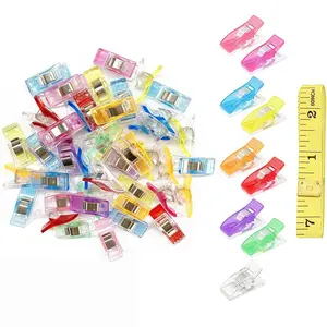 10 sets of colored plastic binding clips, fabric fixing clips, patching tools, DIY handmade accessories, paper photo frames, clothing sewing aids, transparent and bright colors, lightweight plastic material, compact size, durability