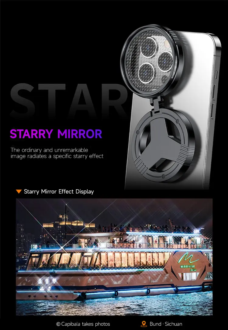 52mm CPL Camera Lens Filter, Clip-On Phone Accessory for Smartphones, Mobile & Cellphone Camera Filters with Glare Control, Metal-Plastic Build, Eliminates Stray Light and Reflections