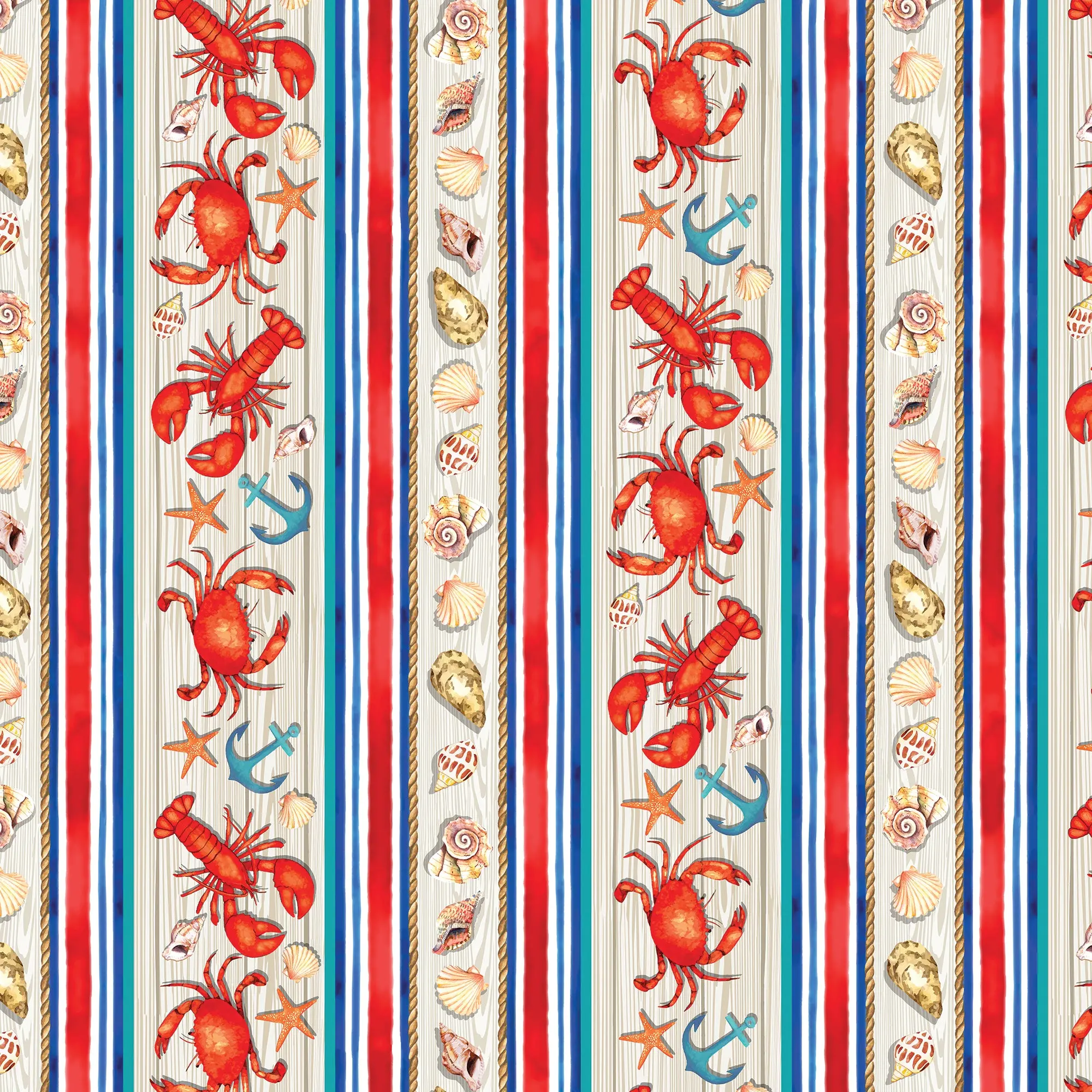 Marine Stripe Multi – 100% Quilting Cotton Fabric by the Yard