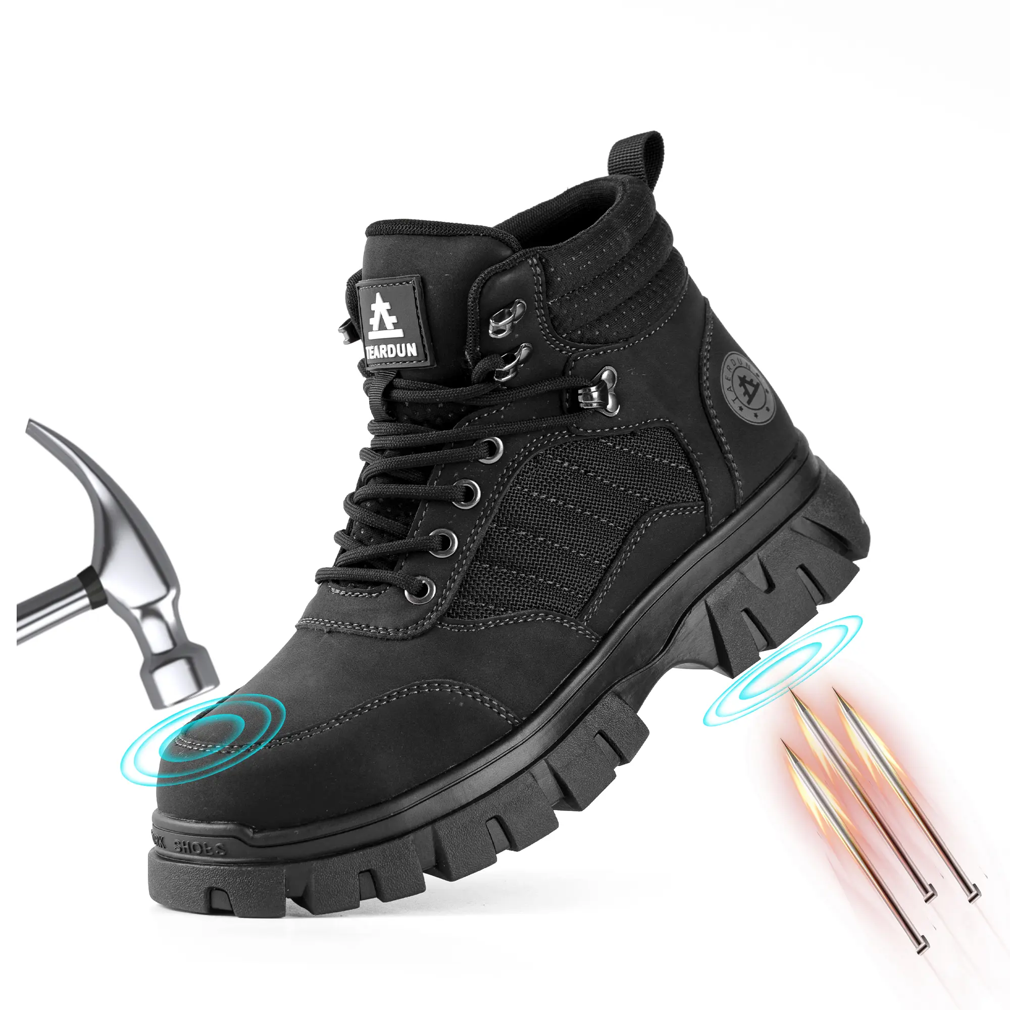 Steel Toe Boots for Men Waterproof Work Safety Shoes Non-slip Breathable Comfort Lightweight, Industrial & Construction Shoes, Indestructible Welding Boots Boots Botas de Trabajo Puncture Proof Shoes outdoorfun