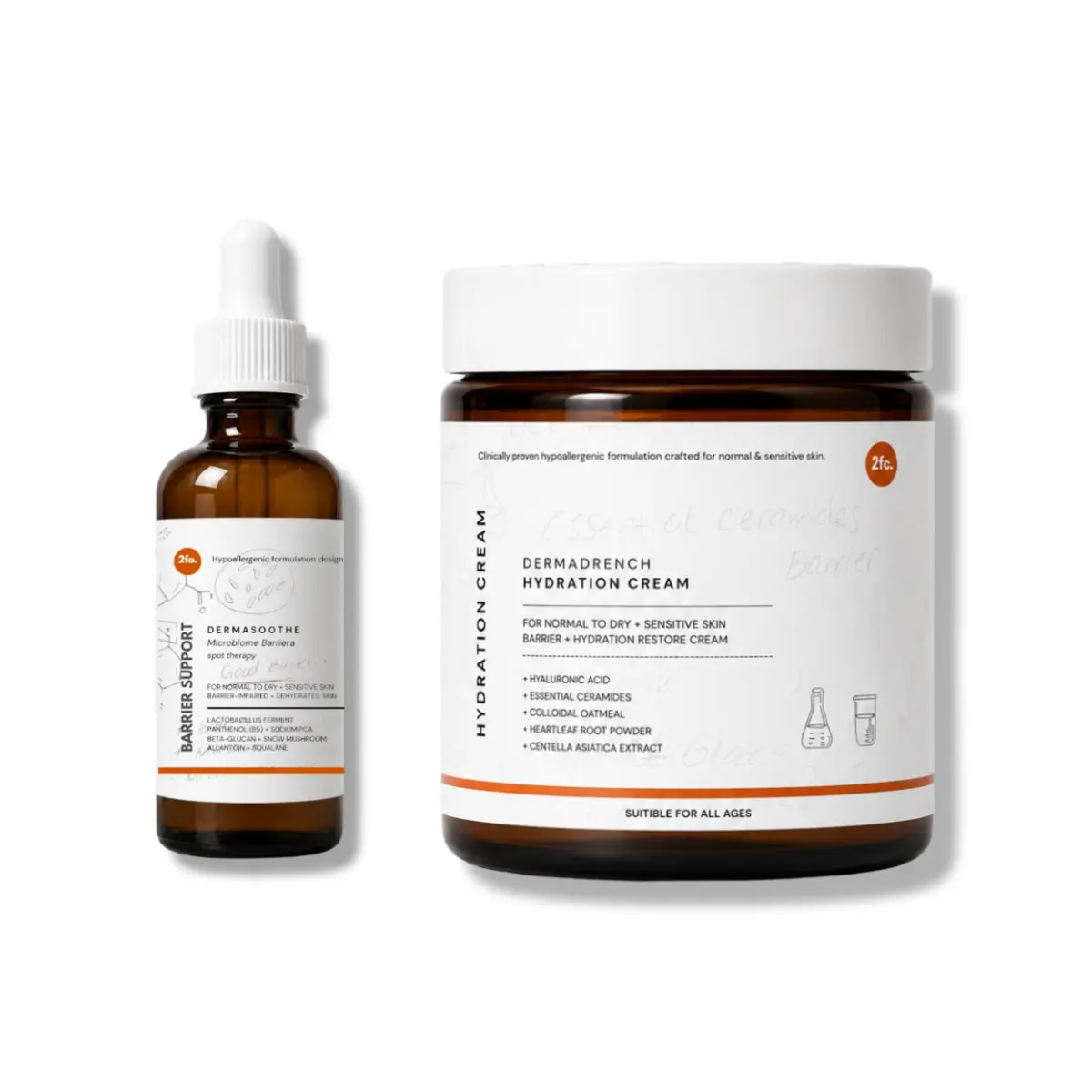 DermaDrench + DermaSoothe Barrier Care Bundle | Hydration Cream & Barrier Support Serum for Dry, Sensitive & Eczema-Prone Skin