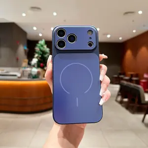 Electroplated Matte skin texture magsafe phone case compatible with iphone17 17promax air 16 16pro 16promax 15 14 pro max Magnetic charging Anti fall prokect cover casing Shockproof Cellphone