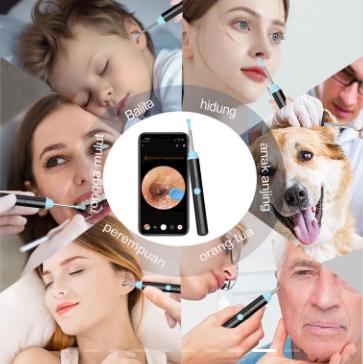 Ear Wax Removal,Ear Cleaner with HD Ear Camera,Wireless Ear Otoscope Earwax Remover Kit with 5 Ear Pick & 6 LED Lights,1080P Ear Camera with 6LED Light for Ear/Nose Examination,Ear Cleaning Tool for iOS & Android